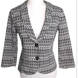 CAbi Black and White Fitted Blazer